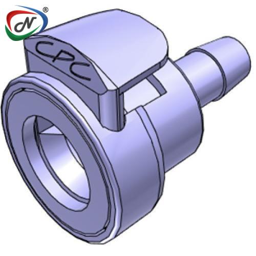 CPC Quick Connect & Disconnect Solutions MPCK17004T03  1/4 Hose Barb Non-Valved Class VI Polycarbonate Coupling Body with Lock NSSP008087