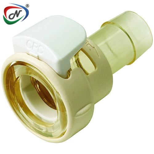 CPC Quick Connect & Disconnect Solutions MPCK17006T39 3/8 Hose Barb Non-Valved Class VI Polysulfone Coupling Body with Lock NSSP008100
