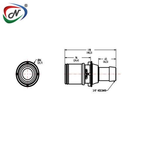 CPC Quick Connect & Disconnect Solutions MPX22639M  3/8 Hose Barb Non-Valved Class VI Polysulfone Coupling Insert, Class VI Silicone O-Ring NSSP008112