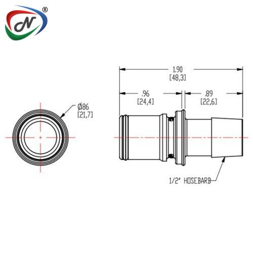 CPC Quick Connect & Disconnect Solutions MPX22803M 1/2 Hose Barb Non-Valved Coupling Insert NSSP004080
