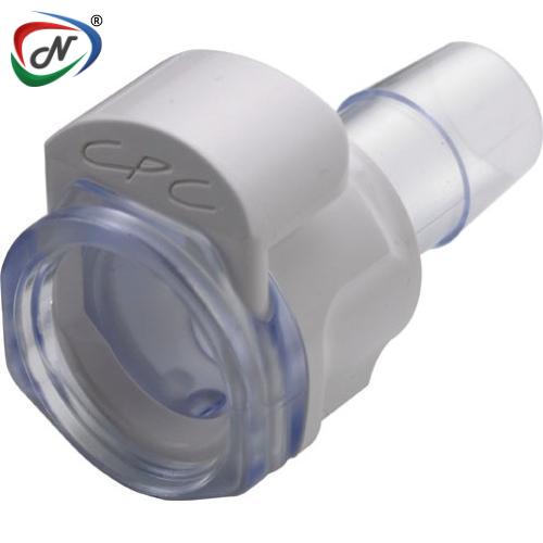 CPC Quick Connect & Disconnect Solutions MPXK17803 1/2 Hose Barb Non-Valved Class VI Polycarbonate Coupling Body with Lock NSSP008130