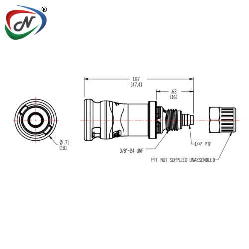 CPC Quick Connect & Disconnect Solutions NS2D130412 1/4 PTF Valved In-Line Coupling Body NCPC139