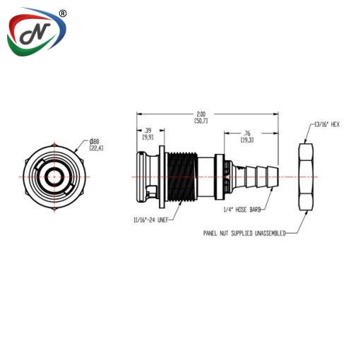 CPC Quick Connect & Disconnect Solutions NS2D160412 1/4 Hose Barb Valved Coupling Body NCPC141