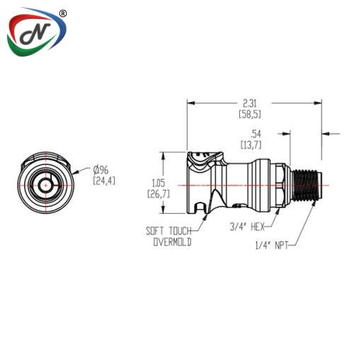 CPC Quick Connect & Disconnect Solutions NS4D10004 1/4 NPT Valved Coupling Body NCPC181