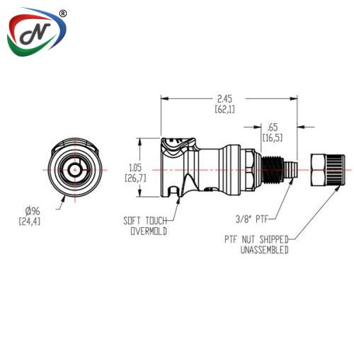 CPC Quick Connect & Disconnect Solutions NS4D13006 3/8 PTF Valved In-Line Molded Grey Polypropylene Coupling Body NSSP007208