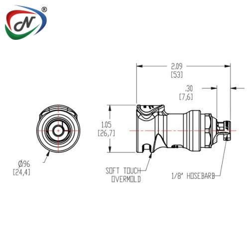 CPC Quick Connect & Disconnect Solutions NS4D17002 1/8 Hose Barb Valved In-Line Coupling Body NCPC187