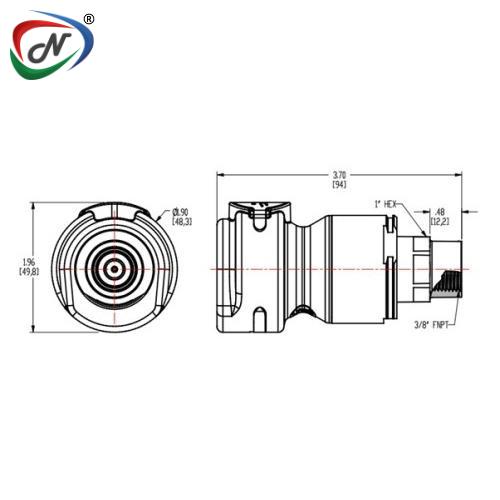 CPC Quick Connect & Disconnect Solutions NSHD19006 3/8 FNPT Valved In-Line Molded Grey Polypropylene Coupling Body NSSP007004