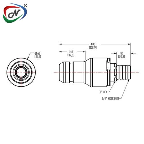 CPC Quick Connect & Disconnect Solutions NSHD22012 3/4 Hose Barb Valved In-Line Molded Grey Polypropylene Coupling Insert NSSP006993