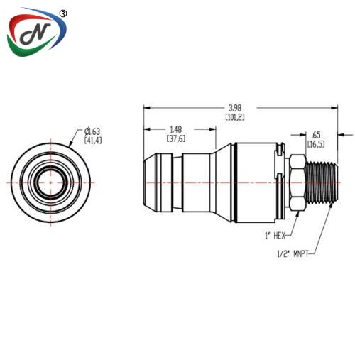 CPC Quick Connect & Disconnect Solutions NSHD24008 1/2 MNPT Valved In-Line Coupling Insert NCPC178