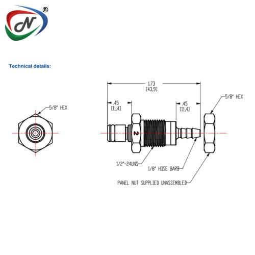 CPC Quick Connect & Disconnect Solutions 14200 1/8 Hose Barb Non-Valved Panel Mount Acetal Coupling Insert  (PMC4202 NSF) NSSP004239