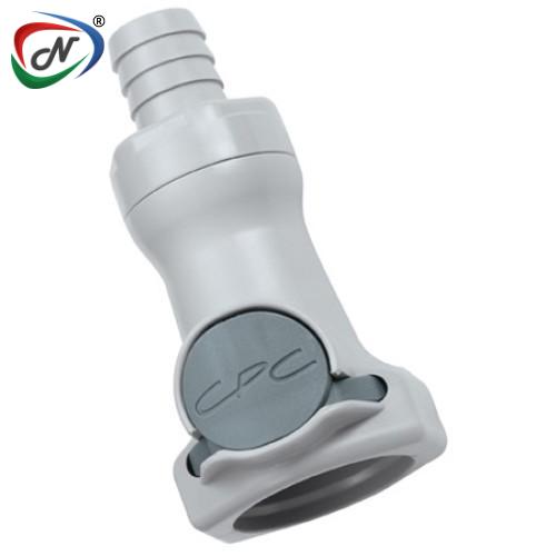 CPC Quick Connect & Disconnect Solutions 66500 1/2 Hose Barb Valved In-Line Polypropylene Body FKM Seal (HFCD17812V NSF) NSSP004424