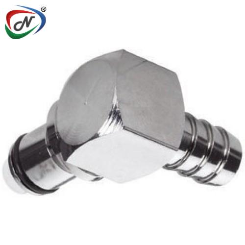 CPC Quick Connect & Disconnect Solutions 71300 3/8 Hose Barb Valved Elbow Chrome-plated Brass Coupling Insert  (LCD23006 NSF) NSSP004437