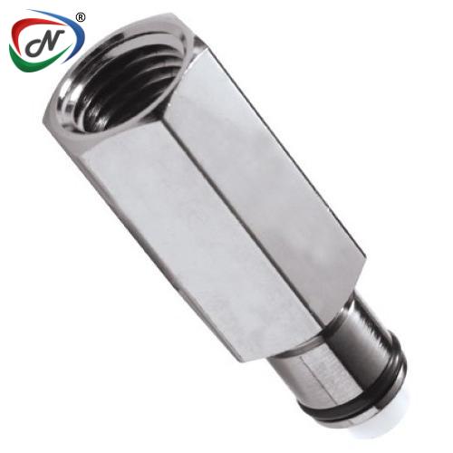 CPC Quick Connect & Disconnect Solutions 71700 1/4 NPT Valved Chrome-plated Brass Coupling Insert  (LCD26004 NSF) NSSP004440