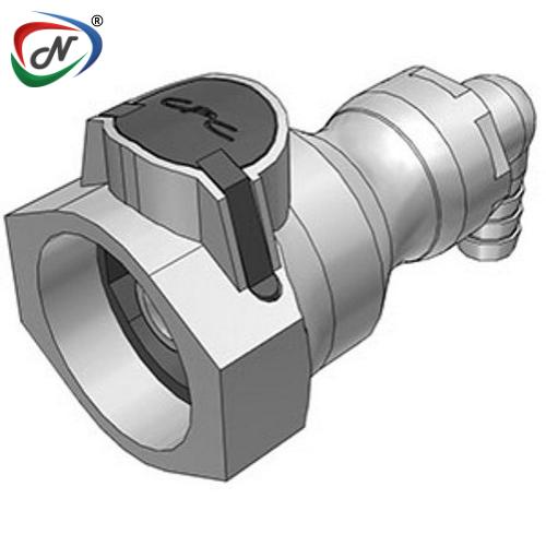 CPC Quick Connect & Disconnect Solutions 97800 3/8 HB Valved Elbow Polypro Molded Grey Coupling Body FDA Buna O-Ring (UDC) NSSP004537