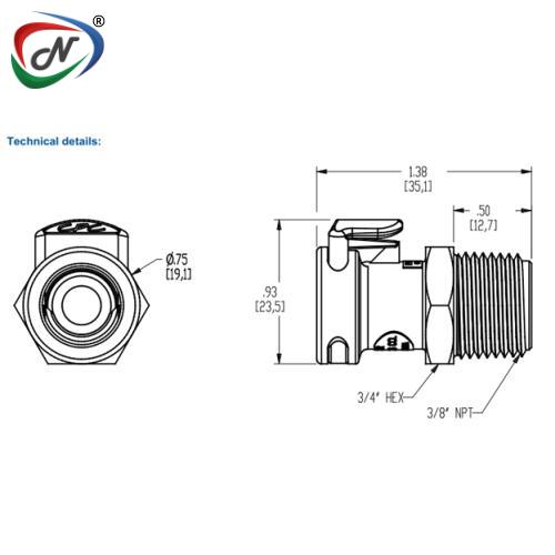 CPC Quick Connect & Disconnect Solutions APC10006 3/8 NPT Non-Valved Coupling Body NSSP004572