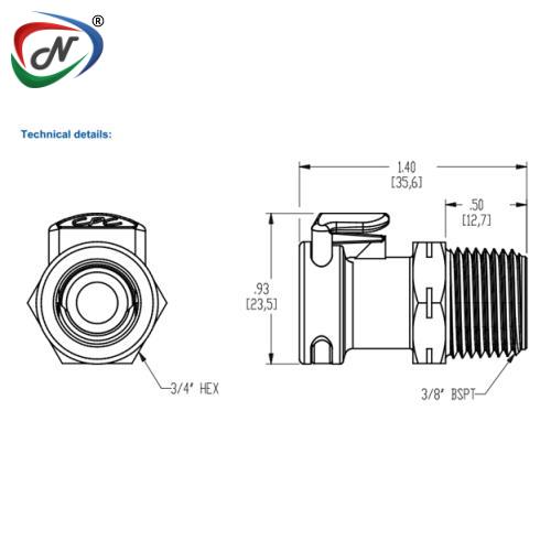 CPC Quick Connect & Disconnect Solutions APC10006BSPT 3/8 BSPT Non-Valved Coupling Body NSSP004573