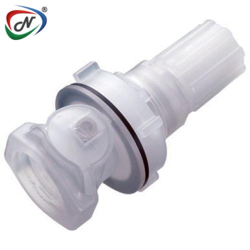 CPC Quick Connect & Disconnect Solutions CQHD06110106 Valved Panel Mount Polypropylene Coupling Body, 3/8 Flare and FKM (Viton®) O-Ring NSSP004737