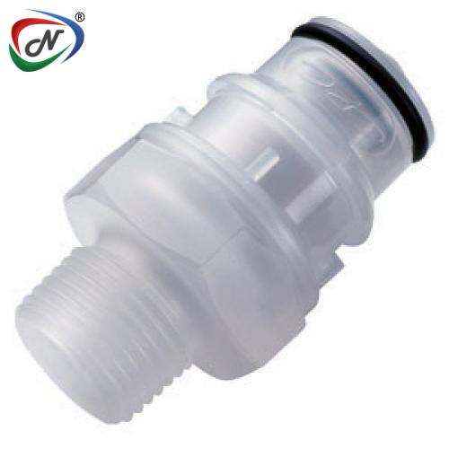 CPC Quick Connect & Disconnect Solutions CQHD06200106 Valved In-Line Polypropylene Coupling Insert, 3/8 Flare and FKM (Viton®) O-Ring NSSP004744