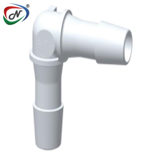 CPC Quick Connect & Disconnect Solutions HE1270 Elbow Fitting, 3/8 HB x 3/8 HB, Natural PVDF NSSP005068