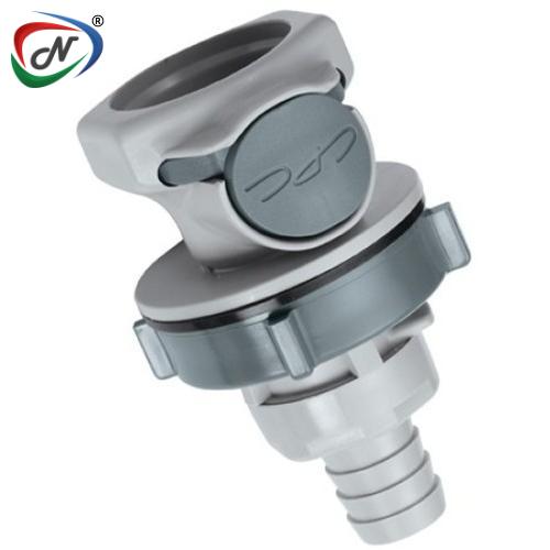 CPC Quick Connect & Disconnect Solutions HFCD16812NA 1/2 Hose Barb Valved Panel Mount Polypropylene Body Nut Assembled NSSP005379