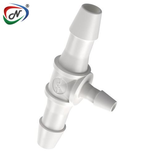 CPC Quick Connect & Disconnect Solutions HTR7430 Tee Reducer Fitting, 7/32 HB x 7/32 HB 1/8 HB, White Nylon NSSP005679