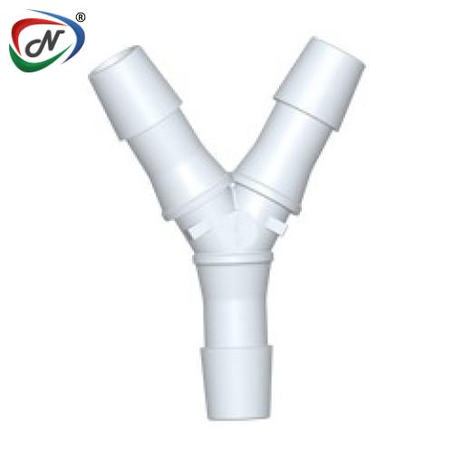 CPC Quick Connect & Disconnect Solutions HY1270 Y Fitting, 3/8 HB X 3/8 HB X 3/8 HB, Natural PVDF NSSP005686