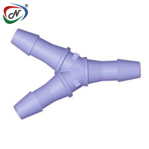 CPC Quick Connect & Disconnect Solutions HY891 Y Fitting, 1/4 HB X 1/4 HB X 1/4 HB, Purple Tint Polycarbonate NSSP005711