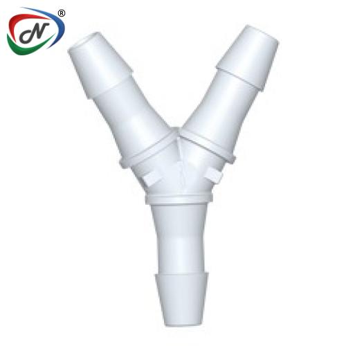CPC Quick Connect & Disconnect Solutions HY870 Y Fitting, 1/4 HB X 1/4 HB X 1/4 HB, Natural PVDF NSSP005715