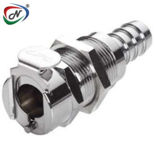 CPC Quick Connect & Disconnect Solutions LC16006NA 3/8 Hose Barb Non-Valved Panel Mount Chrome-plated Brass Coupling Body Nut Assembled NSSP005786