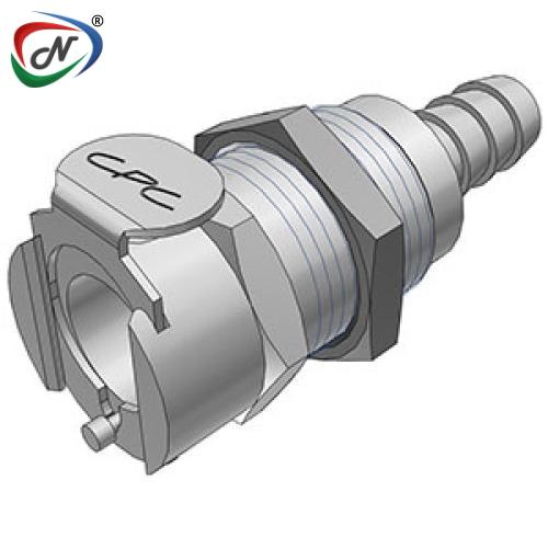 CPC Quick Connect & Disconnect Solutions LCD16005 5/16 Hose Barb Valved Panel Mount Chrome-plated Brass Coupling Body NSSP005849