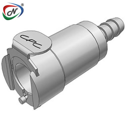 CPC Quick Connect & Disconnect Solutions LCD17006V 3/8 Hose Barb Valved In-Line Chrome plated Brass Coupling Body FKM Seal NSSP005865