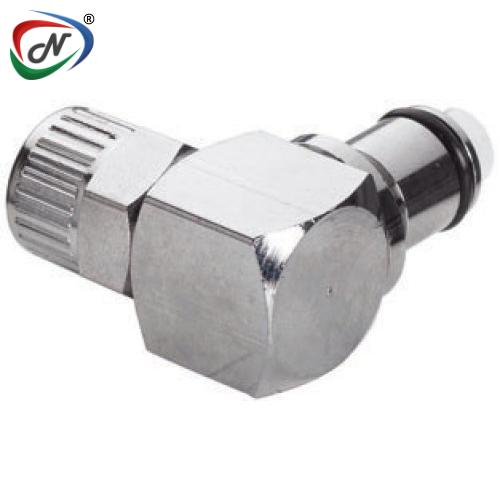 CPC Quick Connect & Disconnect Solutions LCD21006HT 3/8 PTF Valved Elbow Chrome-plated Brass Coupling Insert High Temp Valve NSSP005876