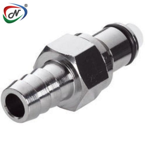 CPC Quick Connect & Disconnect Solutions LCD22006HT 3/8 Hose Barb Valved In-Line Chrome plated Brass Coupling Insert High Temp Valve NSSP005885