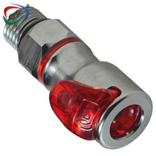 CPC Quick Connect & Disconnect Solutions LQ2D3004RED 1/4 SAE Valved In-Line Body - Red NSSP006094