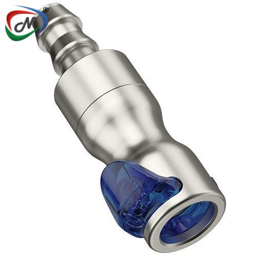 CPC Quick Connect & Disconnect Solutions LQ4SD17006LBLU Everis 3/8" Locking Hose Barb Valve In-Line Liquid Cooling Coupling Body, Cool Blue NSSP006426