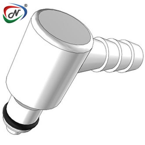 CPC Quick Connect & Disconnect Solutions PMC2304V 1/4 Hose Barb Non-Valved Elbow Acetal Coupling Insert FKM Seal NSSP006440