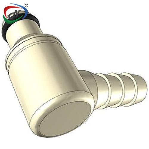 CPC Quick Connect & Disconnect Solutions PMC230412V 1/4 Hose Barb Non-Valved Elbow Polypropylene Coupling Insert FKM Seal NSSP006443