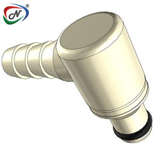 CPC Quick Connect & Disconnect Solutions PMC230412 1/4 Hose Barb Non-Valved Elbow Polypropylene Coupling Insert NSSP006444