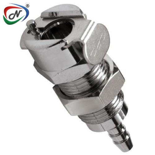 CPC Quick Connect & Disconnect Solutions MC1602NA 1/8 Hose Barb Non-Valved Panel Mount Chrome-plated Brass Coupling Body Nut Assembled NSSP006545