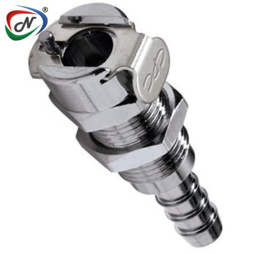 CPC Quick Connect & Disconnect Solutions MC1604K2 1/4 Hose Barb Non-Valved Panel Mount Chrome-plated Brass Coupling Body - Yellow NSSP006579