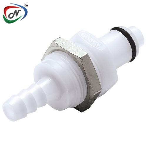 CPC Quick Connect & Disconnect Solutions PLCD42004V 1/4 Hose Barb Valved Panel Mount Acetal Coupling Insert FKM Seal NSSP006640