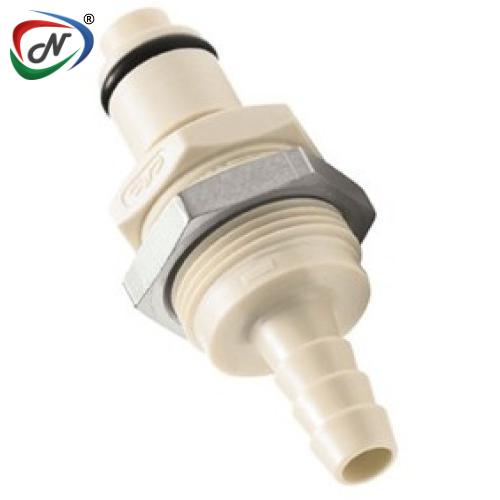 CPC Quick Connect & Disconnect Solutions PLCD4200412 1/4 Hose Barb Valved Panel Mount Polypropylene Coupling Insert NSSP006643