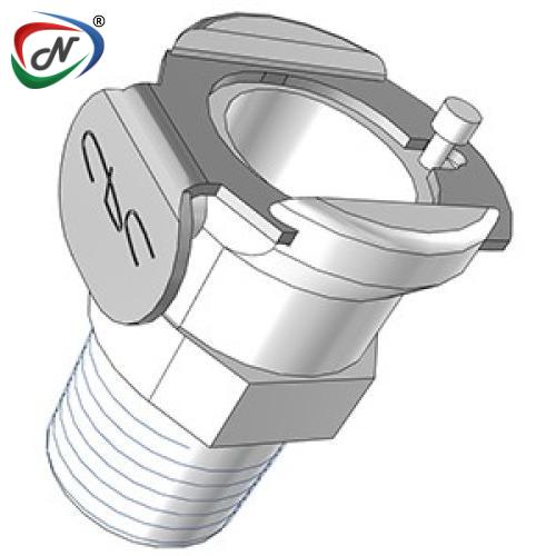 CPC Quick Connect & Disconnect Solutions PLCD16004V 1/4 Hose Barb Valved Panel Mount Acetal Coupling Body FKM Seal NSSP006803