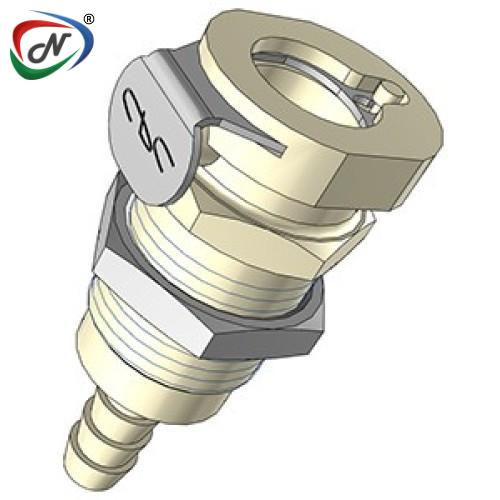 CPC Quick Connect & Disconnect Solutions PLCD1600412NA 1/4 Hose Barb Valved Panel Mount Polypropylene Coupling Body Nut Assembled NSSP006809