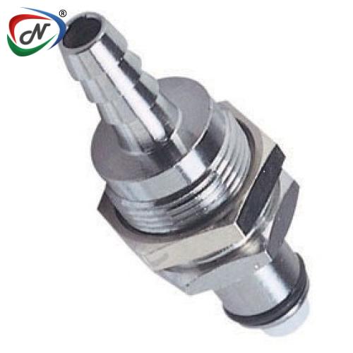 CPC Quick Connect & Disconnect Solutions MCD4202NA 1/8 Hose Barb Valved Panel Mount Chrome plated Brass Coupling Insert Nut Assembled NSSP007013