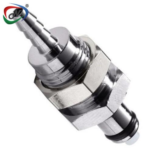 CPC Quick Connect & Disconnect Solutions MCD4202V 1/8 Hose Barb Valved Panel Mount Chrome -plated Brass Coupling Insert FKM Seal NSSP007014