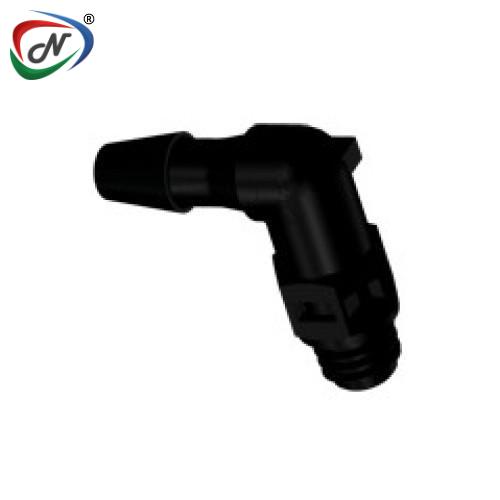 CPC Quick Connect & Disconnect Solutions ME431 Elbow Fitting, tapered 10-32 X 1/8 HB, Black Nylon NSSP007034