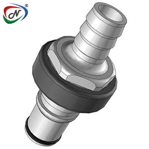 CPC Quick Connect & Disconnect Solutions NS6D22008V 1/2 Hose Barb Valved In-Line Molded Grey Polypropylene Coupling Insert FKM Seal NSSP007056