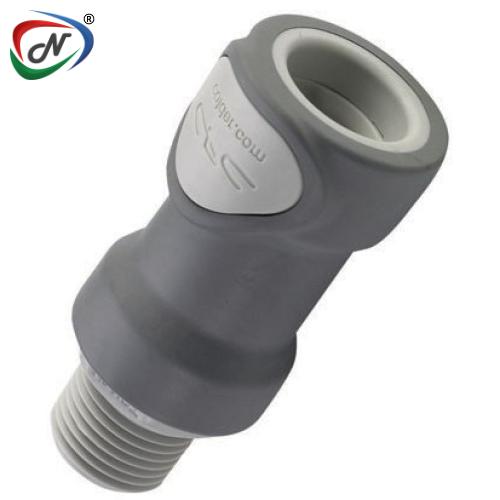 CPC Quick Connect & Disconnect Solutions NS6D10008HC 1/2 NPT Valved Molded Grey Polypropylene Coupling Body Hastelloy-C® Spring NSSP007080