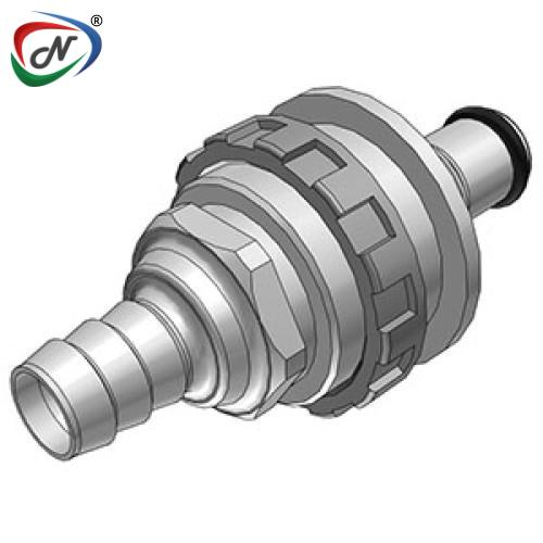 CPC Quick Connect & Disconnect Solutions NS4D42006V 3/8 Hose Barb Valved Panel Mount Molded Grey Polypropylene Coupling Insert FKM Seal NSSP007086
